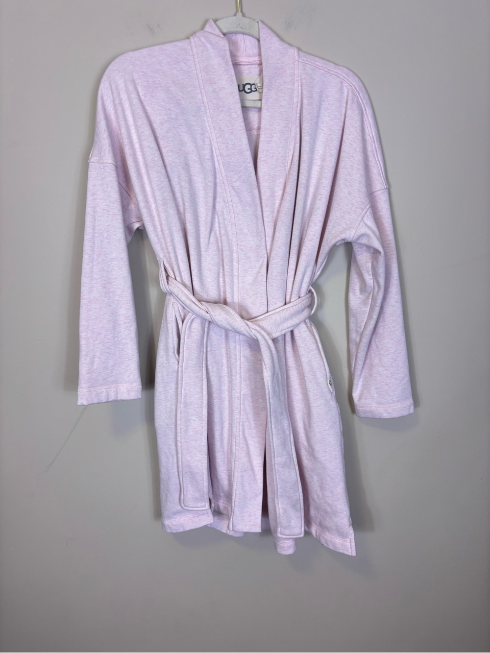 UGG Women's Pale Pink Lightweight Robe with Belt Medium